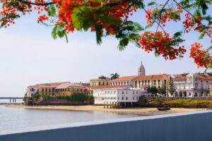 Tourist attractions and destination scenics. View of Casco Antiguo in Panama City