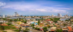 Panormaic view of city of Cartagena, Colombia