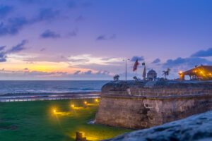 Sunset over Defensive Wall - Cartagena de Indias, Colombia